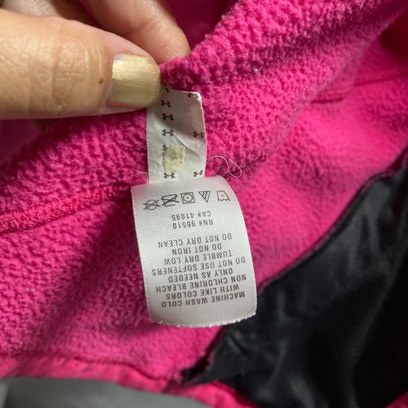 UNDER ARMOUR Hot Pink Purple Accents Zip Long Sleeve Fleece Jacket Womens Medium - Picture 11 of 16